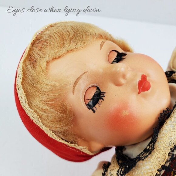 Czech Doll Lidova Tvorba VTG 60s UH Brod Traditional Outfit Moving Arms Legs 13" - Picture 5 of 14